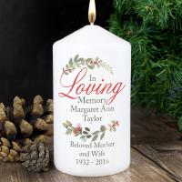 Personalised In Loving Memory Wreath Pillar Candle Extra Image 1 Preview